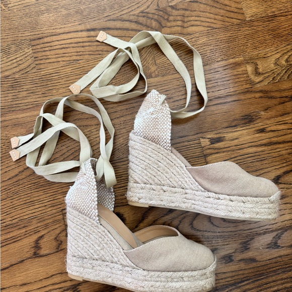 Castaner Tan Espadrille Wedge Shoes - Picture 2 of 10
